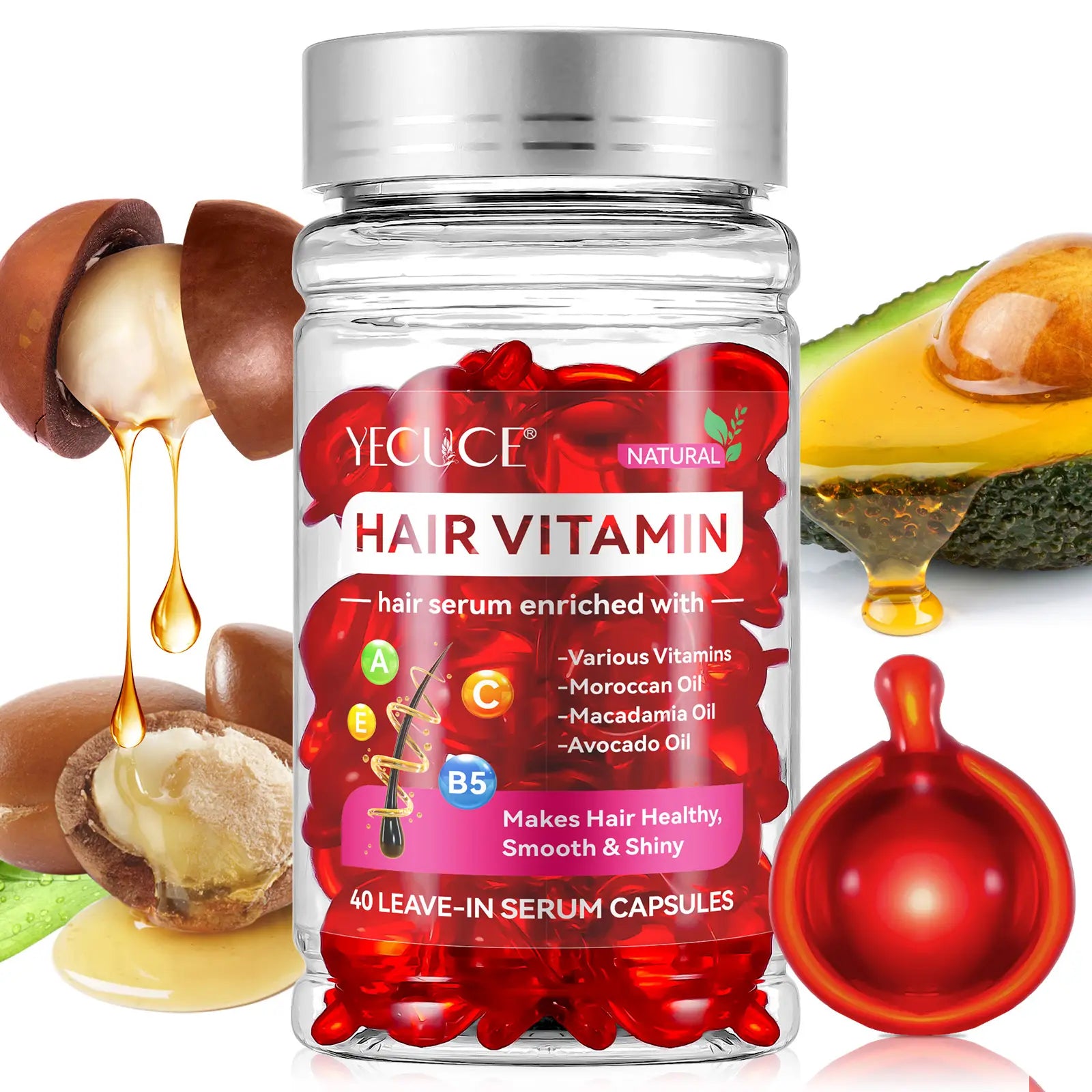 HAIR VITAMIN - NUTRE, PROTEGE Y REPARA TU CABELLO EN MENOS DE 30 DIAS (40 CAPSULAS)